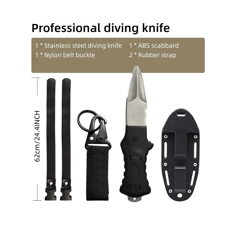 Dive Knife Titanium - Outdoor Water Rescue Knife Spearfishing Diving