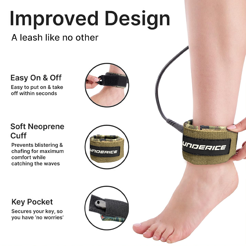 6-10ft Lướt Dây Xích SUP Dây X - đánh giá và giá Surfboard Leash Ankle